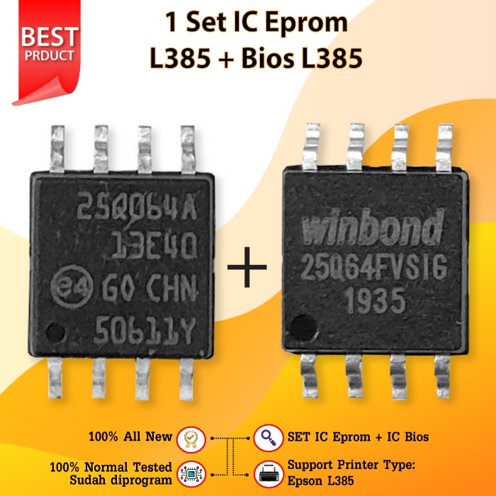 IC Eprom L385 + Bios L385 Firmware เครื่องพิมพ์ Epson L-385 25Q64 รีเซ็ต