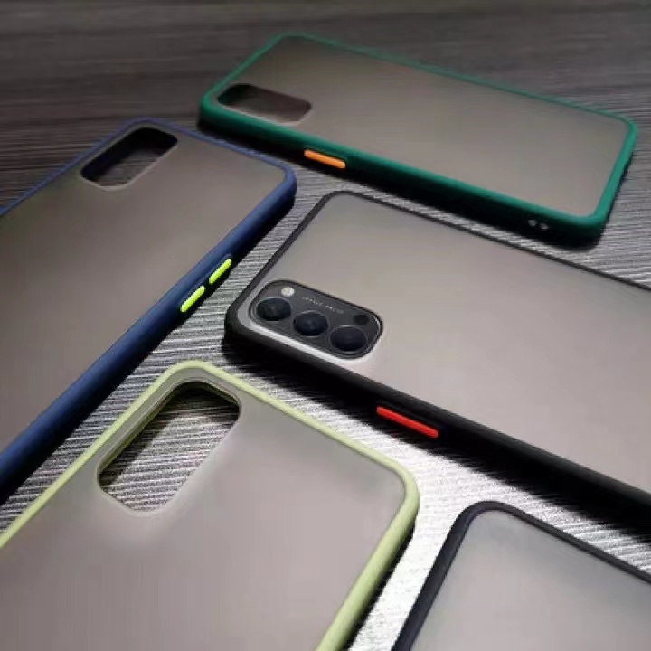 12 [ส่งจากไทย] เคสกันกระแทก ปุ่มสีผิดด้าน Case OPPO Reno 4 4G
