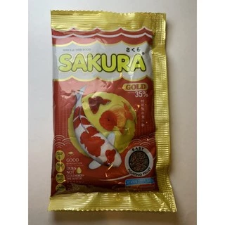 อาหารปลา SAKURA GOLD สูตรใหม่!!! น้ำหนัก 20 กรัม อาหารปลาทอง อาหารปลากัด อาหารปลาซากุระ อาหารปลา