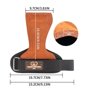 Cowhide Weight Lifting Grips ถุงมือยิมนาสติก Anti-Skid Gym ฟิตเนส Crossfit Trainining อุปกรณ์ 1 คู่