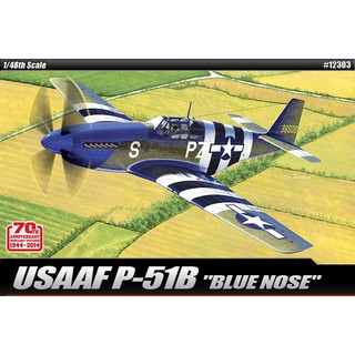 โมเดลเครื่องบิน Academy Model 1/48 AC12303 USAAF P-51B "BLUE NOSE"