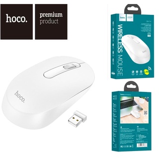 เม้าส์สีขาว ไร้สาย มีเสียงคลิก Bluetooth Wireless Mouse Hoco GM14 and USB Hoco UA18 มี 2 ตัวเลือก USBบลูทูธ