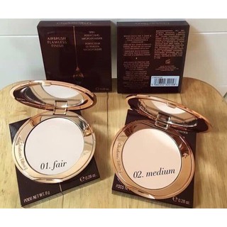 Charlotte Tilbury Air Brush Flawless Finish Pressed Powder # Fair # Meduim .