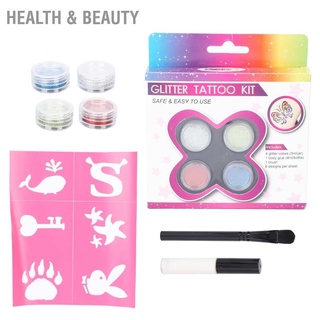 Health &amp; beauty 4 Color Glitter Powder Kit Face Body Painting Tattoo DIY Cosplay Party Makeup