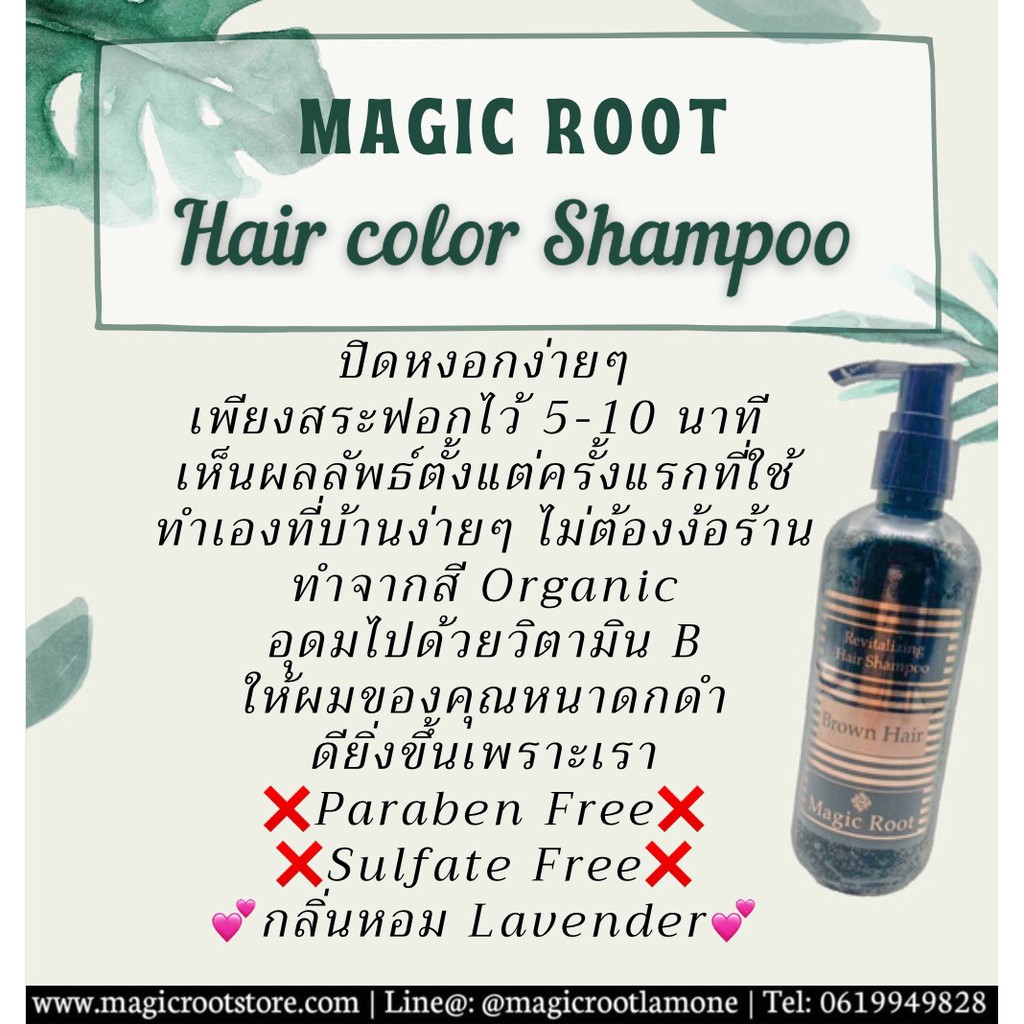 Magic Root Hair Color Shampoo  แชมพูปิดหงอก ขนาด 200ml