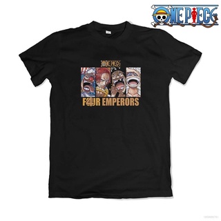 tshirtเสื้อยืดคอกลมฤดูร้อนAg ONE PIECE เสื้อยืดแขนสั้นลําลอง พิมพ์ลายอนิเมะ Four Emperors New Yonkou Chapter สําหรับผู้ช