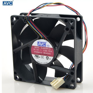 For AVC 8025 80mm x 80mm x 25mm DL08025R12U Hydraulic Bearing PWM Cooler Cooling Fan 12V 0.50A 4Wire 4Pin Connector