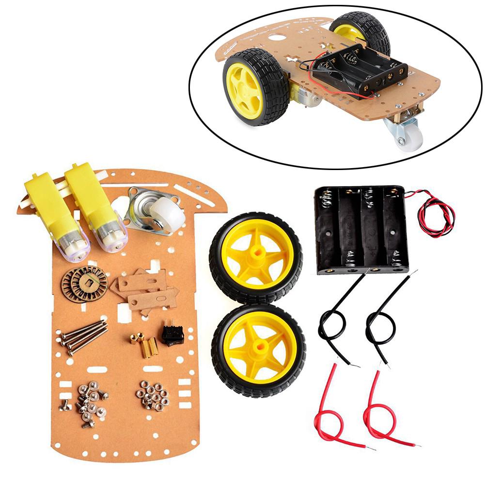 ใหม่ smart robot 2 wd ชุดอุปกรณ์มอเตอร์แบตเตอรี่สําหรับ arduino 2 motor