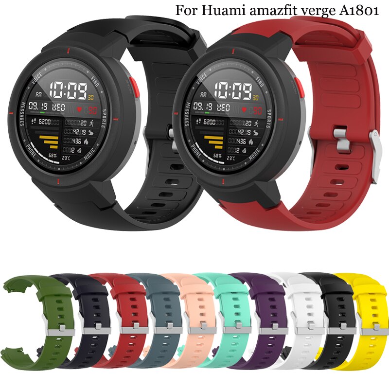 สายซิลิโคนสำหรับ Huawei 3 Amazfit Verge A1801, สายนาฬิกาสมาร์ท