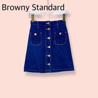 เสื้อ Browny Standard ผ้ายีนส์คอตต้อน100%  กระโปรงสั้นทรงสวยน่ารักมาก ผ้าสวย กระดุมหน้า เอวยืด มีกระเป๋า2ข้าง ผ้าดีทิ้งต