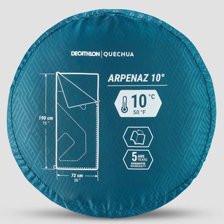 ถุงนอน Quechua 10 องศา ถุงนอนตั้งแคมป์ รุ่น ARPENAZ 10°C CAMPING SLEEPING BAG - ARPENAZ 10°C