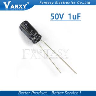 50PCS Higt quality 50V1UF 4*7mm 1UF 50V 4*7 Electrolytic capacitor