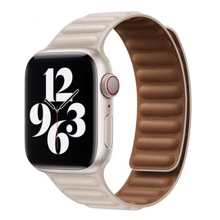 【ลดกระหน่ํา】สายนาฬิกาข้อมือหนัง แม่เหล็ก สองสี สําหรับ iwatch 8