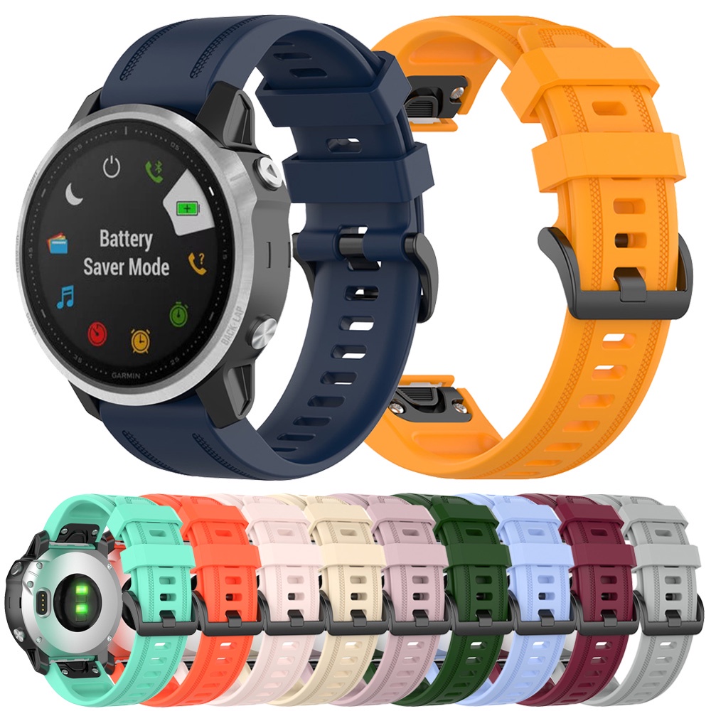 สายซิลิโคน 20 มม.สร้อยข้อมือสําหรับ Garmin Fenix 8 43mm / 7s / 6s / 6s Pro / 5s / 5s Plus