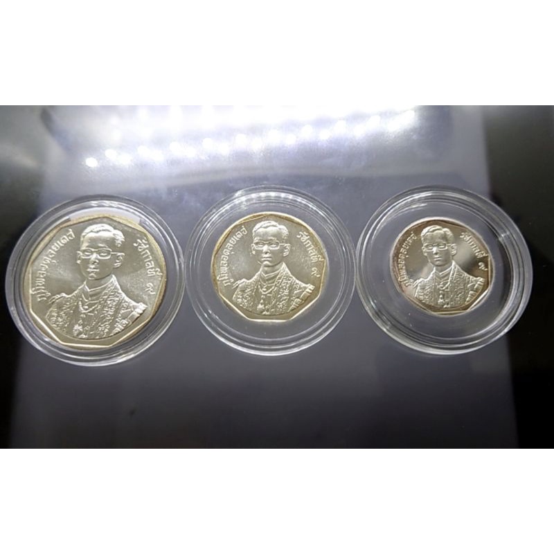 เหรียญ (ครบชุด 150-300-600บาท) เหรียญที่ระลึก เนื้อเงิน วาระ รัชมังคลาภิเษก ร.9 สวย ไม่ผ่านใช้ รัชกาลที่9 #เหรียญหายาก
