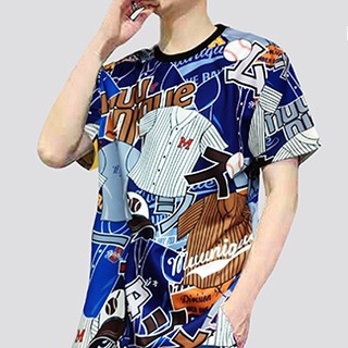 MUUNIQUE T-shirt เสื้อยืด รุ่น  Baseball Blue TS-270