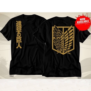 เสื้อยืดโอเวอร์ไซส์เสื้อยืดผ้าฝ้ายแขนสั้นพิมพ์ลายการ์ตูน Attack On TitanS-3XL