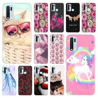 เคสโทรศัพท์มือถือพิมพ์ลาย Cat Unicorn สําหรับ Vivo Y50 1935 Y30 1938