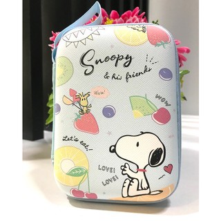 SNOOPY กล่องใส่ Power bank , HDD , หูฟัง , เอนกประสงค์, Size L ลาย  w sky L งานดี evaกันกระแทก ขนาด13.5x9.5x3.5cm งานสวย