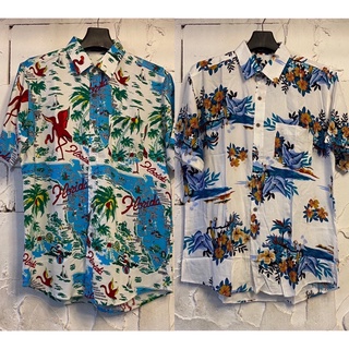 เสื้อเชิ้ตลายฮาวาย hawaii ไซค์ m l xl 2xl 3xl 4xl เนื้อผ้าเรยอน💯%ผ้านิ่มสวมใส่สบายไม่ร้อน ใส่ได้ทั้งชายและหญิง