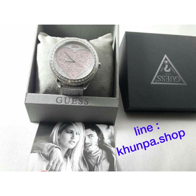 Guess Women's Silver leather strap watch