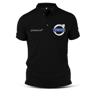 วอลโว่Volvo Polestar เสื้อโปโลผ้าฝ้ายพิมพ์ลายรถยนต์ขนาดใหญ่