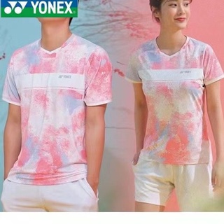 Yonex ใหม่ เสื้อผ้าแบดมินตัน ฤดูร้อน แขนสั้น ปิงปอง วอลเลย์บอล เสื้อผ้าการแข่งขัน