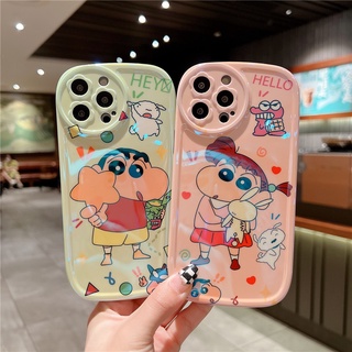 เคสซิลิโคน iPhone 13 Pro Max iPhone 12 Pro Max iPhone 11 Pro Max X XR XS Max 7 8 Plus Cartoon เครยอนชินจัง Crayon Shin Chan Bluray Design Silicone Case