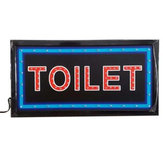 ป้ายไฟLED TOILET ขนาด50*26 ซม. อักษร ตกแต่งร้าน สถานที่ LED SIGN ข้อความ