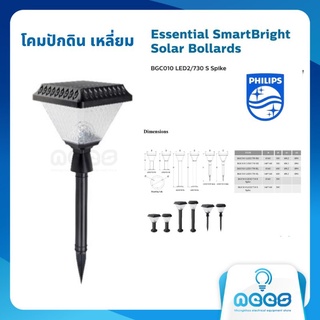 Philipsโคมปักดิน โคมไฟตกแต่งสวนโซล่าเซลล์ โคมโซล่าเซลล์ Solar Philips Essential Smart Bright Solar Bollards รุ่น BGC 010