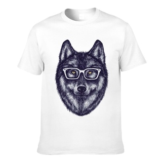 T-shirt  เสื้อยืด พิมพ์ลายกราฟิก Bookish Wolf Novelty ออกแบบใหม่S-5XL