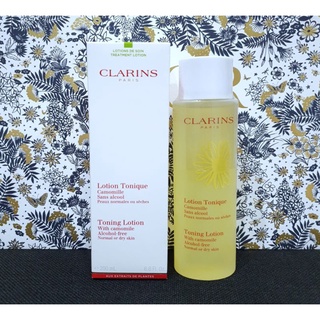 โทนนิ่งโลชั่น แท้💯%Clarins Toning Lotion With Camomile Alcohol-Free Normal Or Dry Skin 100ml. มีฉลากไทย