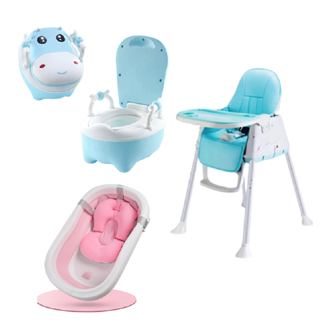 ลดกระหน่ำ ถูกที่สุดเก้าอี้กินข้าวเด็ก เก้าอี้ทานข้าว High Chair-Multifuction มีล้อ เบาะหนัง+ถาดรองอาหาร