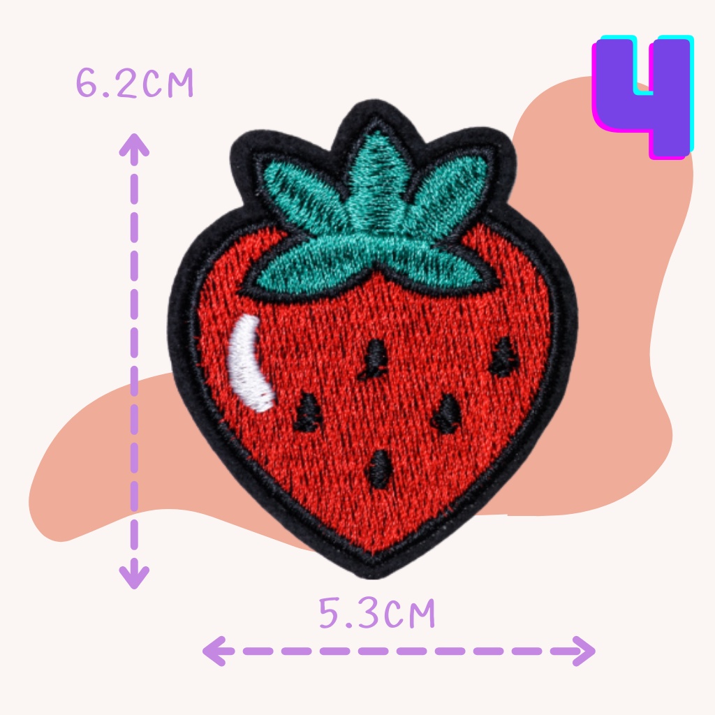 😄10บาททุกชิ้น😀ตัวรีดติดเสื้อ UC44 DIY:อาร์มติดเสื้อ ลายสตอเบอรี่ ลูกอม เชอรี่ ใช้เตารีดรีดติดลงผ้าได้เลย ง่ายมากๆๆค่ะ - รูปที่ 5