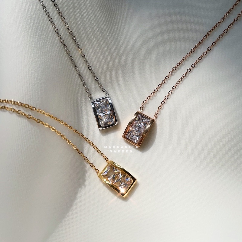 Margarita Square Crystal Pendant Necklace