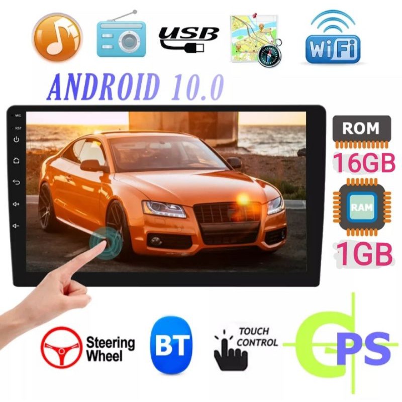 2 Din Android 11 จอ​ 9 นิ้ว เครื่องเสียงรถยนต์ Quad Core Touch วิทยุ WIFI GPS (2+32GB)