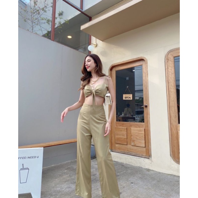 Mika Camilo set งานเซทสายเดี่ยวเกาะอก T-Shirtnista (MK4C)
