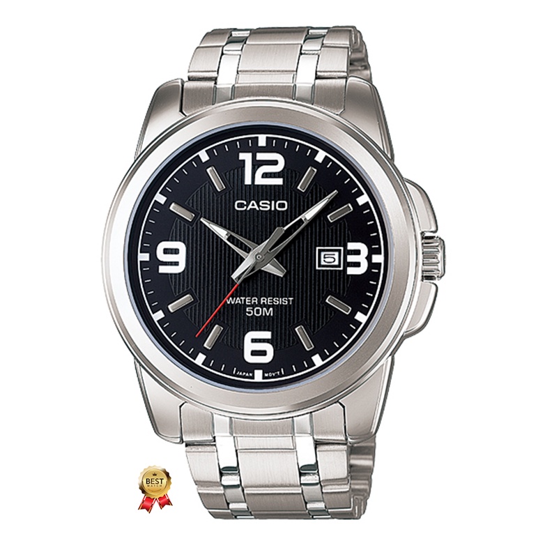 Casio ของแท้ 100% นาฬิกาผู้ชายทางการ MTP-1314D-1A สายเหล็กประกัน CMG