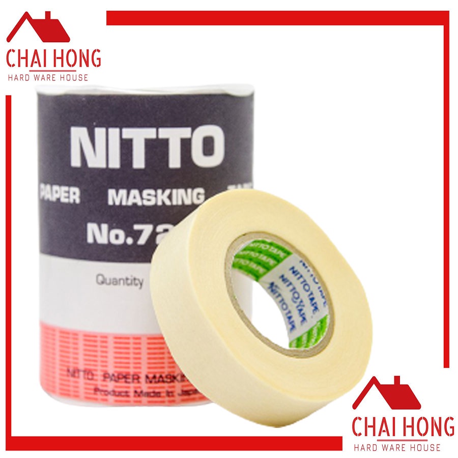 เทปกาว NITTO กาวย่น กระดาษลอกลาย เทปกระดาษ ขูดเลขรถ N0.720 (1แถว5ม้วน) เทปพ่นสี