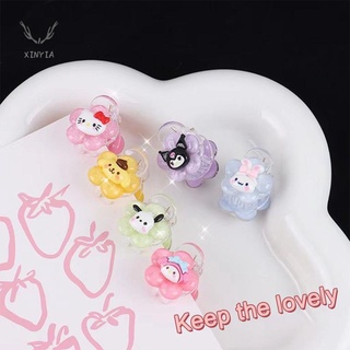 Xinyia1 กิ๊บติดผม แบบใส ลายการ์ตูน Cinnamoroll Kuromi สําหรับวัยรุ่น นักเรียน