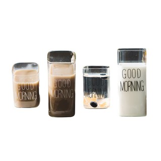 ถ้วยกาแฟ นม ทรงสี่เหลี่ยม แบบสร้างสรรค์ สําหรับใส่อาหารเช้า น้ําผลไม้