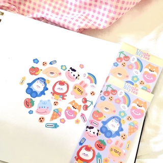 สติ๊กเกอร์ Animals X Friends (ไดคัท/ไม่คัท) ขาวมัน/PP