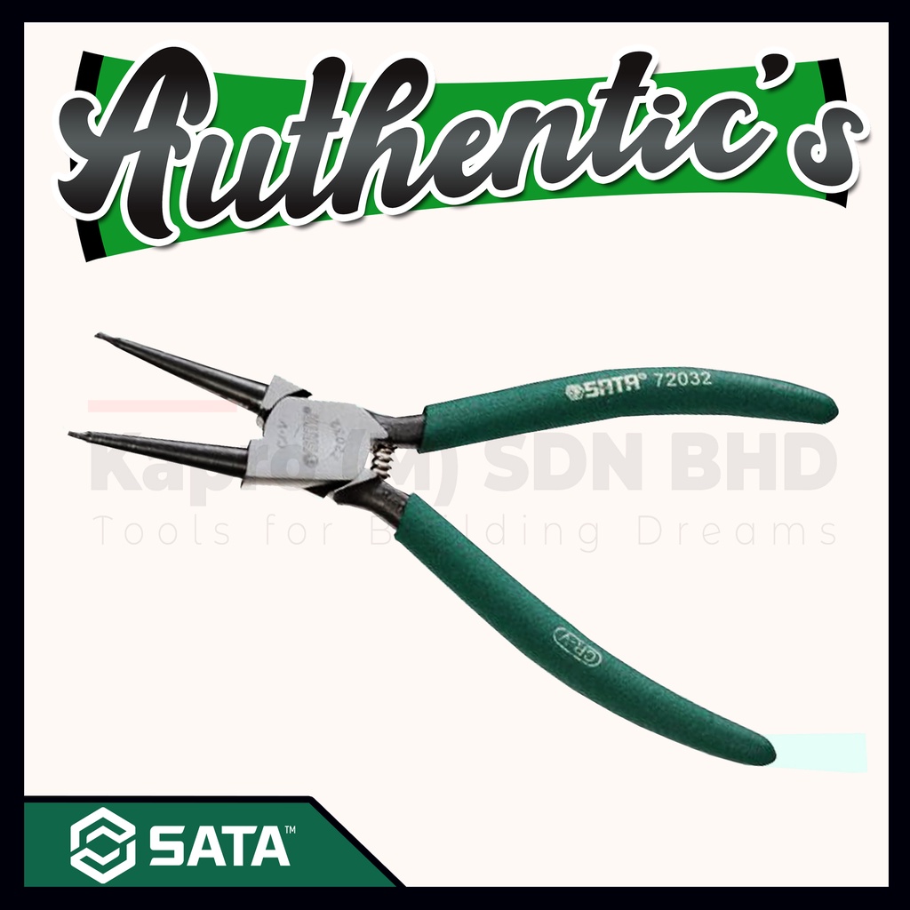 SATA 72032 คีมวงแหวนสแน็ปภายในสไตล์เยอรมันเคล็ดลับตรง 7 INCH