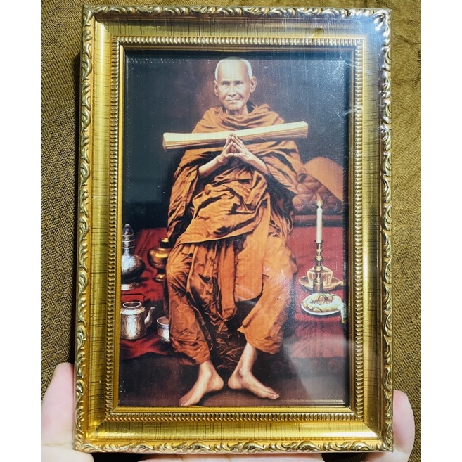 {ขายรูปพร้อมกรอบ} สมเด็จโต วัดระฆัง ขนาด 5X7 นิ้ว ในอิริยาบถแสดงธรรม