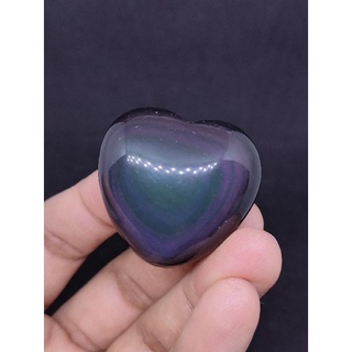 🍀 ออบซิเดียน ทรงหัวใจ สีสวย  🌟 ( Obsidian Heart )