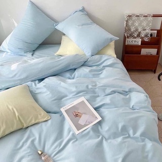 ผ้าปูที่นอน สีล้วน Fitted sheet 3.5 / 5 / 6ฟุต รัดมุมรอบเตียง 360องศา Soft เนื้อผ้านิ่ม