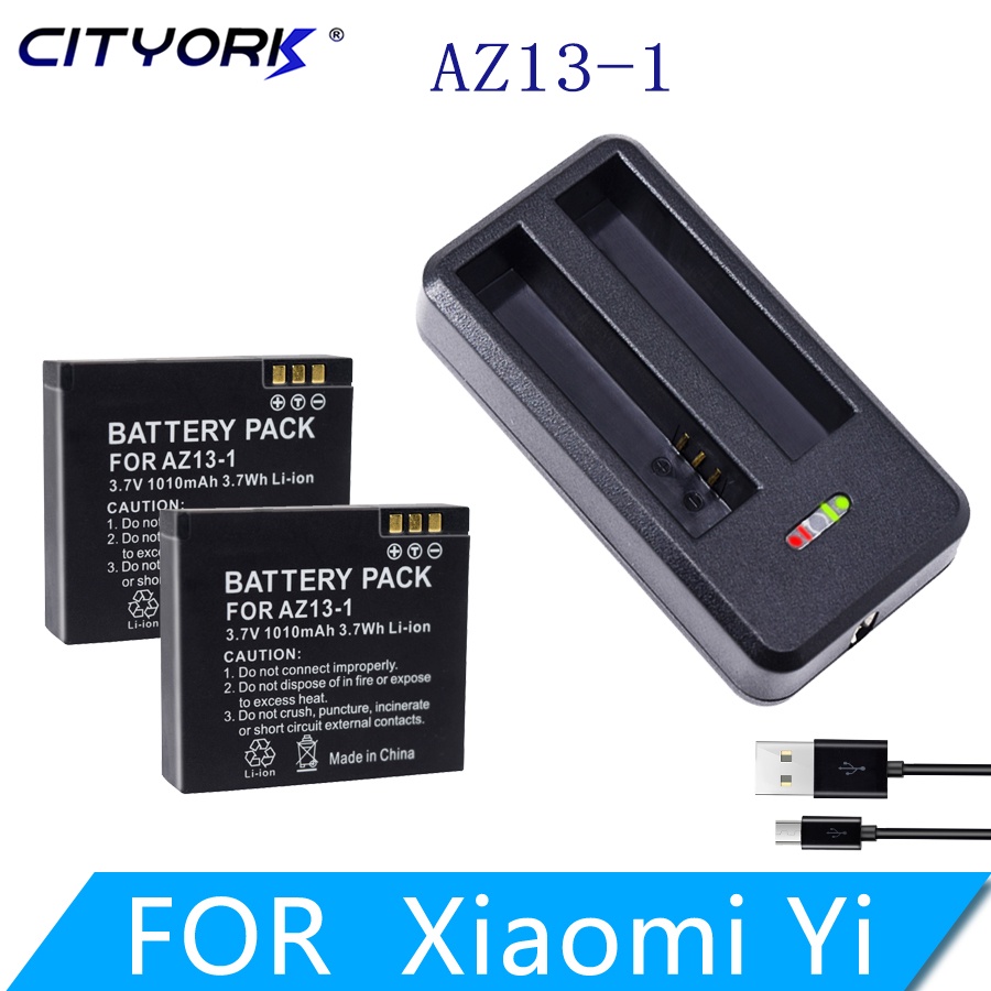 CITYORK 1010mAh AZ13-1 AZ13 az13 1 Rechargeable Camera Battery For Xiaomi yi 1 Action Camera AZ13 1 