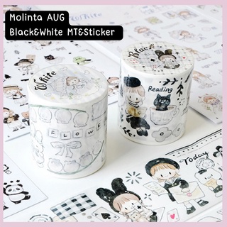 Molinta AUG Tape &amp; sticker Black&amp;White เทป สติกเกอร์ตกแต่ง