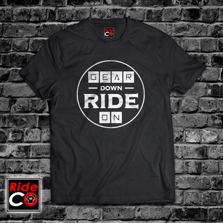 เสือยืดผู้ชาย - เสื้อยืด RIDECO แบบเกียร์ดาวน์, ขี่บน