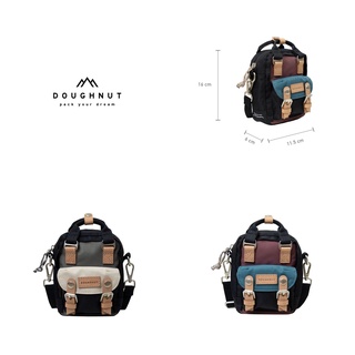 DOUGHNUT BAG : GROUP MACAROON TINY REBORN COMBO SERIES : กระเป๋าโดนัทสะพายข้าง  หนังแท้รีไซเคิล กันน้ำได้ 400D REPREVE® โพลีเอสเตอร์ กระเป๋าโดนัท กระเป๋าสะพายข้าง กระเป๋า กระเป๋าผู้หญิง (รหัสสินค้า 06971)